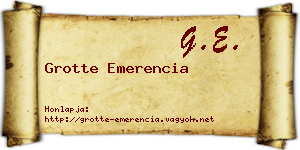 Grotte Emerencia névjegykártya